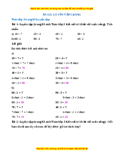 Giải Sgk Toán lớp 3 Bài 29: Luyện tập chung (Kết nối tri thức)
