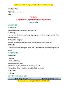 Giáo án Luyện tập Toán lớp 1 Cánh diều