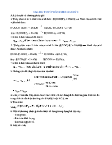 Chuyên đề dạy thêm Chủ đề 6: Thuỷ phân ester đa chức Hóa học 12 (sách mới)