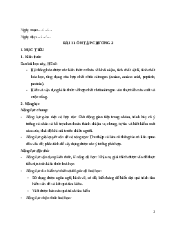 Giáo án Bài 11 Hóa học 12 Kết nối tri thức: Ôn tập chương 3