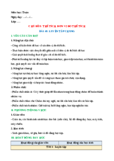 Giáo án Bài 48: Luyện tập chung Toán lớp 5 Kết nối tri thức