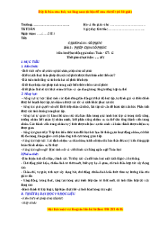 Giáo án Phép chia số phức Toán 12 Giải tích