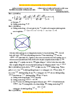 Đề thi vào 10 môn Toán tỉnh Hà Nội chuyên Sư phạm năm 2022