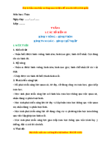 Giáo án Hình vuông - Hình tròn - Hình tam giác - Hình chữ nhật Toán lớp 1 Cánh diều