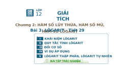 Giáo án Powerpoint Lôgarit Toán 12 Giải tích