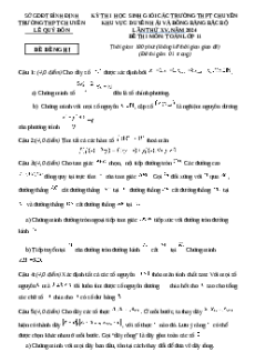 Đề thi HSG Toán 11 Trường THPT Chuyên Lê Quý Đôn - Bình Định