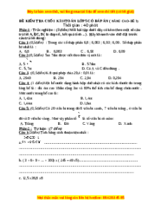 Đề thi cuối kì 2 Toán lớp 5 nâng cao - Đề 3