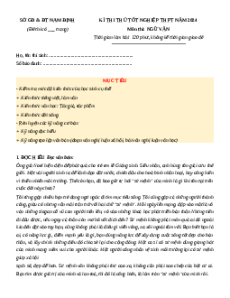 Đề thi thử tốt nghiệp Ngữ Văn Sở GD&ĐT Nam Định năm 2024