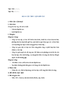 Giáo án Chủ đề F Bài 8 Tin học lớp 5 Cánh diều: Cấu trúc lặp liên tục