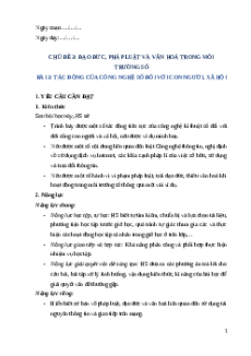 Giáo án Bài 3: Tác động của công nghệ số đối với con người, xã hội Tin học 9 Chân trời sáng tạo