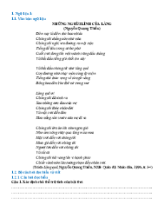 Ngữ liệu ngoài sgk lớp 10 phần Thơ trữ tình