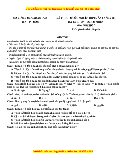 Đề thi thử Sinh Học Sở Bình Phước năm 2021
