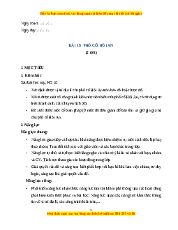 Giáo án Bài 19 Lịch sử & Địa lí lớp 4 Kết nối tri thức: Phố cổ Hội An