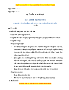 Giáo án Công cha nghĩa mẹ Tiếng việt 2 Cánh diều