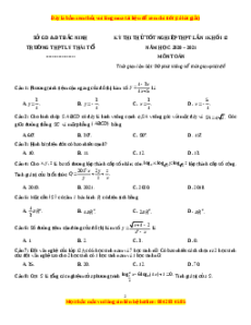 Đề thi thử Toán trường Lý Thái Tổ năm 2021