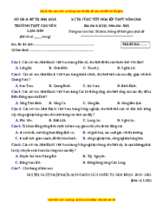 Đề thi thử tốt nghiệp Địa lí trường THPT Chuyên Lam Sơn lần 1 năm 2024