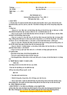 Giáo án Ôn tập Học kì 1 Toán 12 Hình học