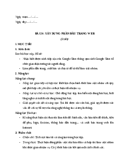 Giáo án Bài 24: Xây dựng phần đầu trang web Tin học 12 Kết nối tri thức