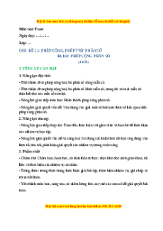 Giáo án Phép cộng phân số Toán lớp 4 Kết nối tri thức