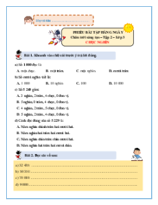 Bài tập hàng ngày Toán lớp 3 Chân trời sáng tạo Học kì 2