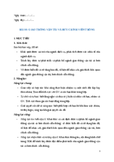 Giáo án Bài 16 Địa lí 12 Cánh diều: Giao thông vận tải và bưu chính viễn thông