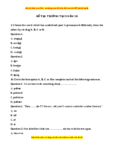 Đề thi cuối kì 2 Tiếng Anh 9 trường THCS Nậm Xe năm 2023