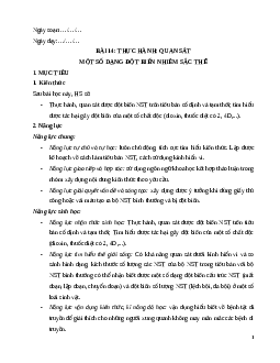 Giáo án Bài 14 Sinh học 12 Kết nối tri thức: Thực hành