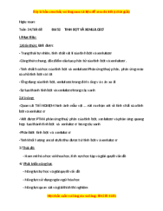 Giáo án Tinh bột và xenlulozơ Hóa học 9