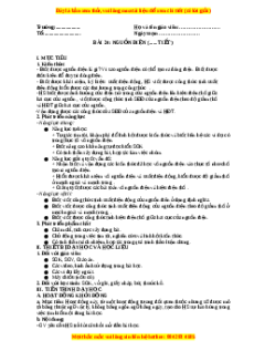 Giáo án Nguồn điện Vật lí 11 Kết nối tri thức