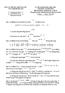 Đề thi HSG Toán 10 Trường THPT Chuyên Vĩnh Phúc