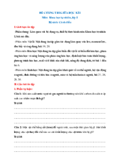 Đề cương ôn tập Giữa kì 1 Khoa học tự nhiên 8 Cánh diều