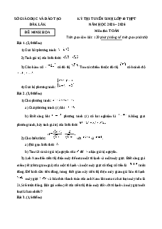 Đề minh họa Toán thi vào lớp 10 Đăk Lăk 2025