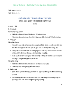 Giáo án Bài 1: Làm quen với Trí tuệ nhân tạo Tin học 12 Kết nối tri thức