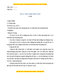 Giáo án Bài 13 KTPL 10 Kết nối tri thức: Thực hiện pháp luật