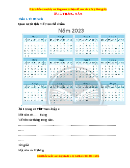 VBT Toán lớp 3 Bài 7 (Chân trời sáng tạo): Tháng, năm