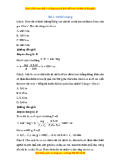 Trắc nghiệm Sự biến dạng Vật lí 10 Cánh diều