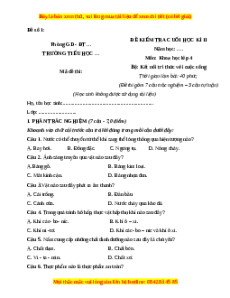 Đề thi cuối kì 2 Khoa học lớp 4 Kết nối tri thức (Đề 1)