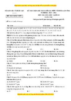 Bộ 36 đề thi HSG Hóa 10 năm 2024 có đáp án