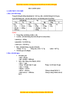 Chuyên đề Đơn vị đo Toán lớp 4 nâng cao