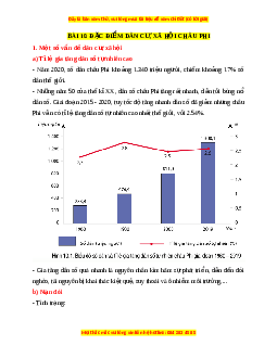 Lý thuyết Địa lý 7 Kết nối tri thức Bài 10:  Đặc điểm dân cư, xã hội Châu Phi
