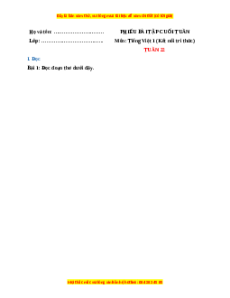 Bài tập cuối tuần Tiếng việt lớp 1 Tuần 22 Kết nối tri thức (có lời giải)