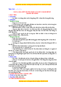 Giáo án Bài 3 Địa lí 10 Chân trời sáng tạo (2024): Một số ứng dụng của GPS và bản đồ trong đời sống