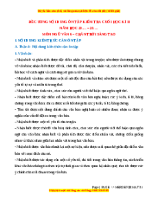 Đề cương ôn tập cuối kì 2 Ngữ văn 6 Chân trời sáng tạo