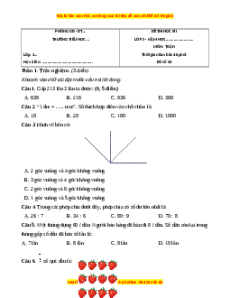 Đề thi cuối kì 1 Toán lớp 3 Cánh diều - Đề 20