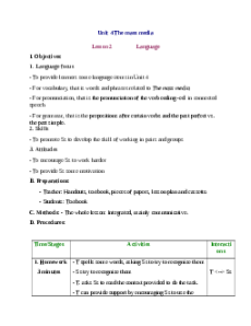 Giáo án Unit 4: The mass media Tiếng Anh 12 (mới CV 5512)