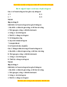 Trắc nghiệm Bài 19: Lập kế hoạch và tính toán chi phí trồng trọt Công nghệ 10 Cánh diều