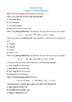 Bài tập ôn tập + Đề kiểm tra Hóa học 11 Chân trời sáng tạo theo chương