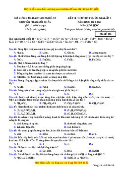 Đề thi thử Hóa Học trường Chuyên Phan Bội Châu lần 3 năm 2023