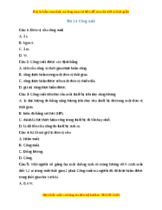 Trắc nghiệm Công suất Vật lí 10 Kết nối tri thức