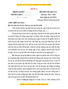 Đề thi cuối kì 1 Ngữ văn 6 Chân trời sáng tạo (đề 14)